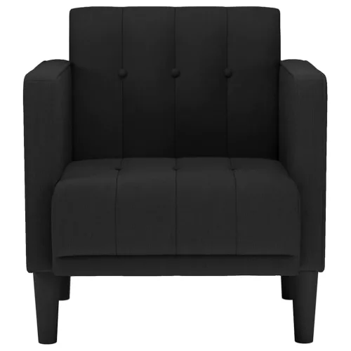 Fekete szövet kanapészék karfás szék 53 cm