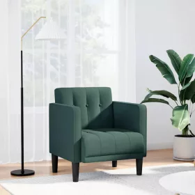 Sötétzöld szövet kanapészék karfás szék 53 cm