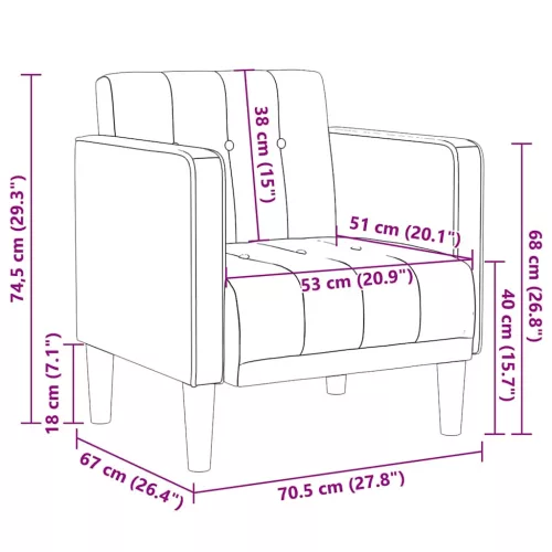 Fekete bársony kanapészék karfás szék 53 cm