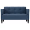 Kék szövet loveseat kanapé 111 cm