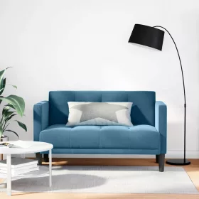 Kék bársony loveseat kanapé 111 cm