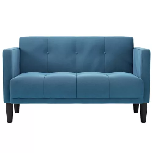 Kék bársony loveseat kanapé 111 cm