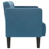 Kék bársony loveseat kanapé 111 cm