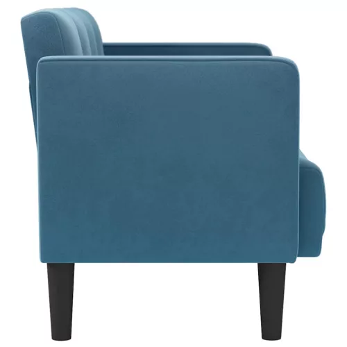 Kék bársony loveseat kanapé 111 cm