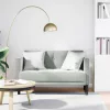Világosszürke bársony loveseat kanapé 111 cm