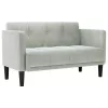 Világosszürke bársony loveseat kanapé 111 cm