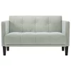 Világosszürke bársony loveseat kanapé 111 cm