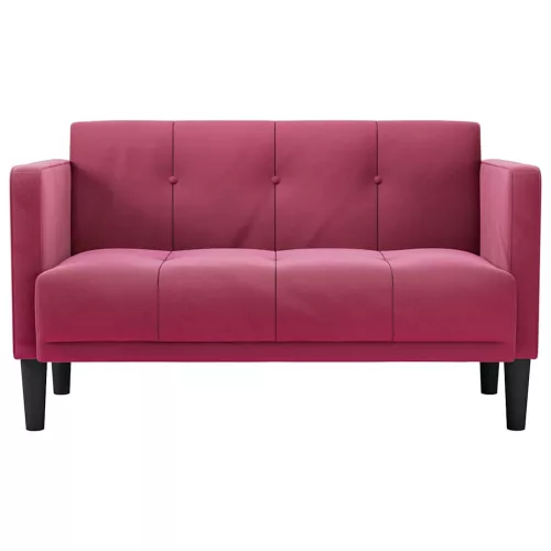Bordó bársony loveseat kanapé 111 cm