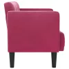 Bordó bársony loveseat kanapé 111 cm