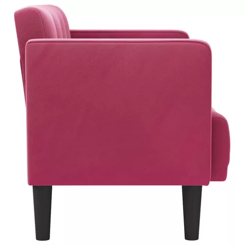 Bordó bársony loveseat kanapé 111 cm
