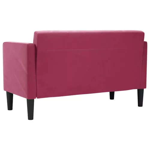 Bordó bársony loveseat kanapé 111 cm