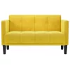 Sárga bársony loveseat kanapé 111 cm