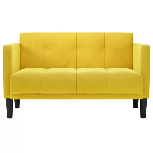 Sárga bársony loveseat kanapé 111 cm