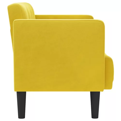 Sárga bársony loveseat kanapé 111 cm