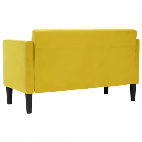 Sárga bársony loveseat kanapé 111 cm