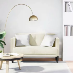 Krém bársony loveseat kanapé 111 cm