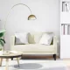 Krém bársony loveseat kanapé 111 cm