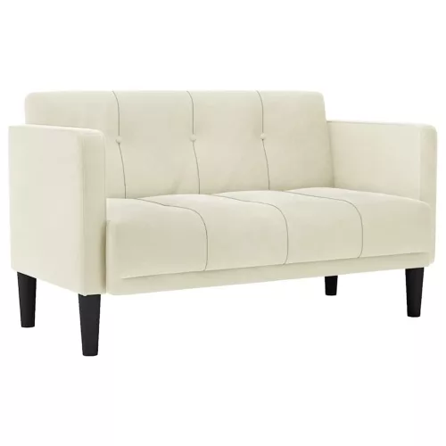 Krém bársony loveseat kanapé 111 cm