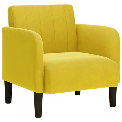 Sárga bársony kanapészék karfás szék 54 cm