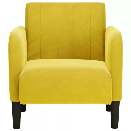 Sárga bársony kanapészék karfás szék 54 cm