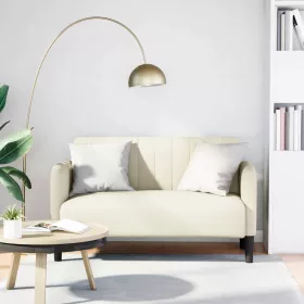 Krém bársony loveseat kanapé 109 cm
