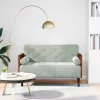 Világosszürke bársony loveseat kanapé párnákkal 110 cm