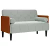 Világosszürke bársony loveseat kanapé párnákkal 110 cm
