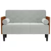 Világosszürke bársony loveseat kanapé párnákkal 110 cm