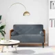 Sötétszürke bársony loveseat kanapé párnákkal 110 cm