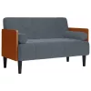 Sötétszürke bársony loveseat kanapé párnákkal 110 cm