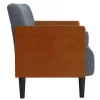 Sötétszürke bársony loveseat kanapé párnákkal 110 cm