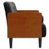 Fekete bársony loveseat kanapé párnákkal 110 cm
