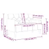 Fekete bársony loveseat kanapé párnákkal 110 cm