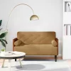 Barna bársony loveseat kanapé párnákkal 110 cm