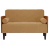 Barna bársony loveseat kanapé párnákkal 110 cm
