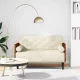 Krém bársony loveseat kanapé párnákkal 110 cm