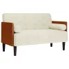 Krém bársony loveseat kanapé párnákkal 110 cm