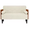 Krém bársony loveseat kanapé párnákkal 110 cm