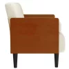 Krém bársony loveseat kanapé párnákkal 110 cm