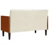 Krém bársony loveseat kanapé párnákkal 110 cm