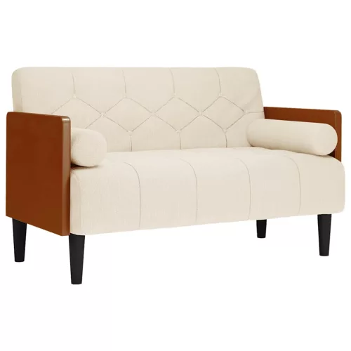 Vászonból loveseat kanapé párnákkal 110 cm