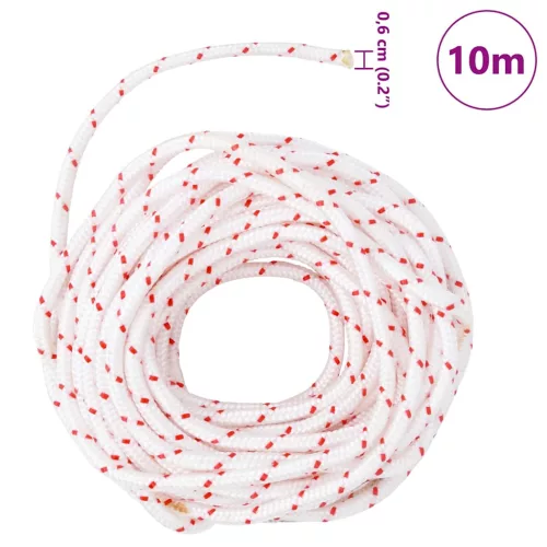 Húzó indítózsinór fehér és piros Ø6 mm 10 m Nylon