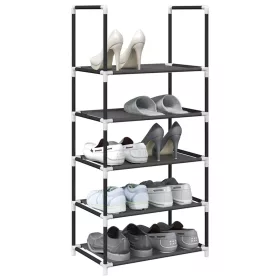   Fekete nem szőtt szövetből cipőállvány 5 szintes 44x28x94 cm