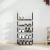 Fekete nem szőtt szövetből cipőállvány 5 szintes 44x28x94 cm