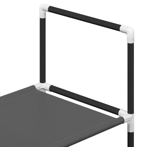 Fekete nem szőtt szövetből cipőállvány 5 szintes 44x28x94 cm