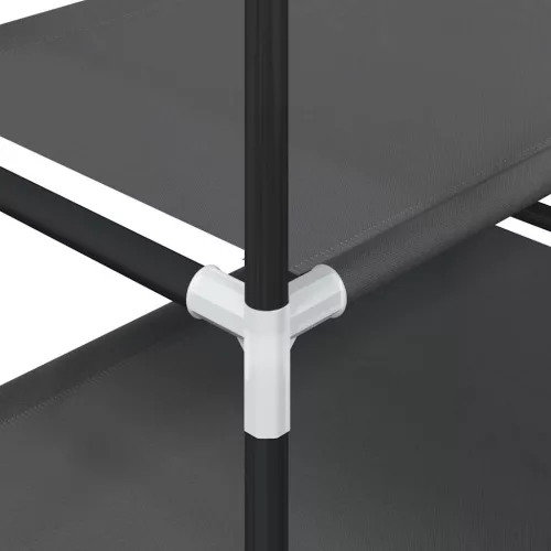 Fekete nem szőtt szövetből cipőállvány 5 szintes 44x28x94 cm
