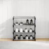Szürke nem szőtt szövetből cipőállvány 4 szintes 54x28x55 cm