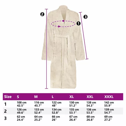 Fürdőköpeny KINN Krém m Pamut