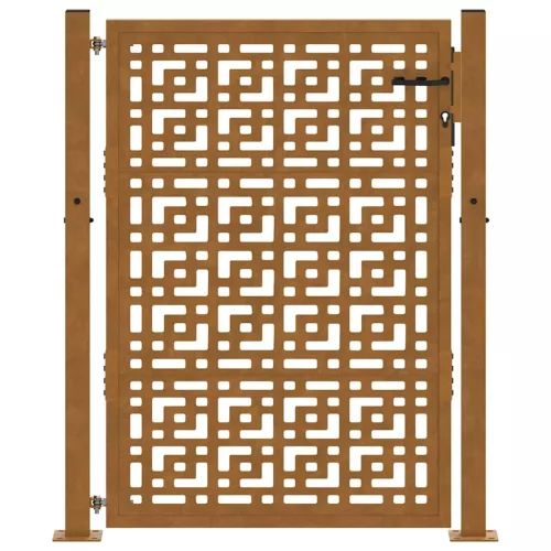 Kerti kapu 105 x 155 cm időjárásálló acél kereszt mintával