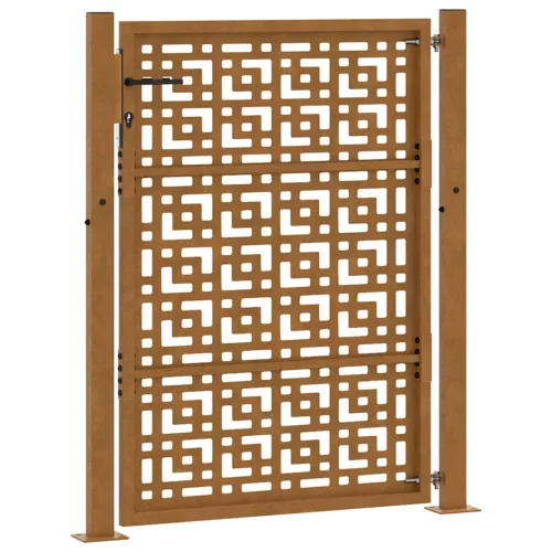 Kerti kapu 105 x 155 cm időjárásálló acél kereszt mintával